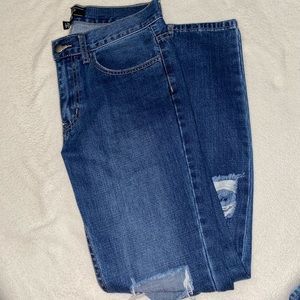 Blue Denim Ripped Jeans